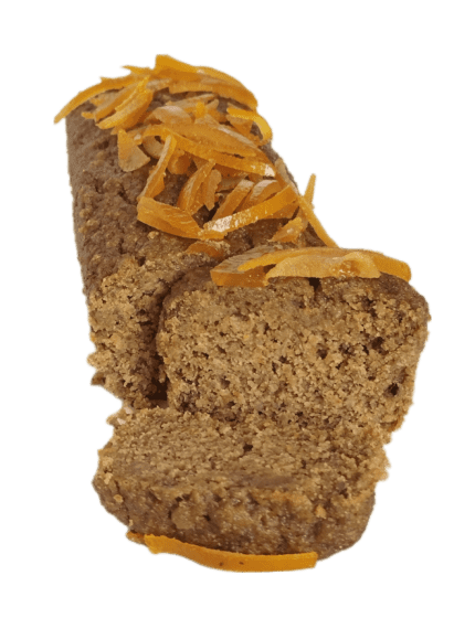 Budín de naranja y mamón almibarados