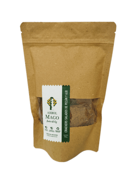 Crackers salados de pecán y ajo fresco x 150grs