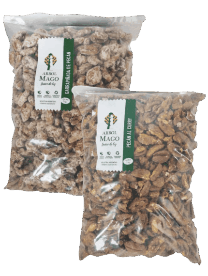 Combo Navideño: Garrapiñada de pecán x1kg + Pecán al curry x1kg