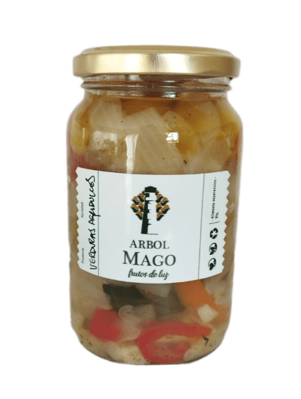 Verduras agridulce (cebollas, morrones, zanahorias, zapallitos, ajos) x360cc