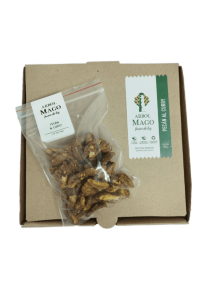 Pecán salado al curry - Bolsita minibreak x50grs x8unid. en cajita