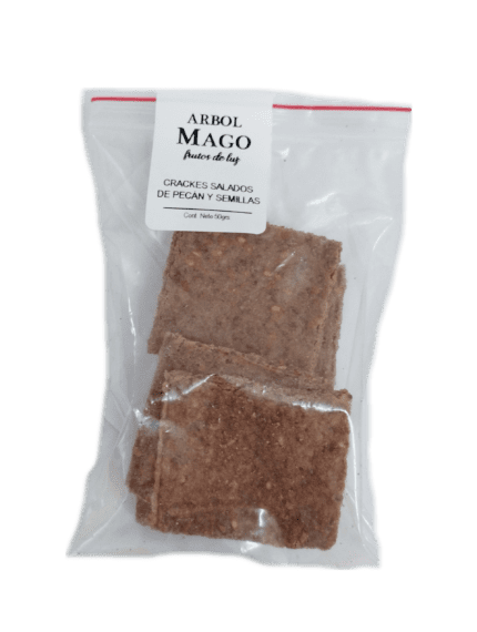 Crackers salados de pecán y semillas - Bolsita minibreak x50grs