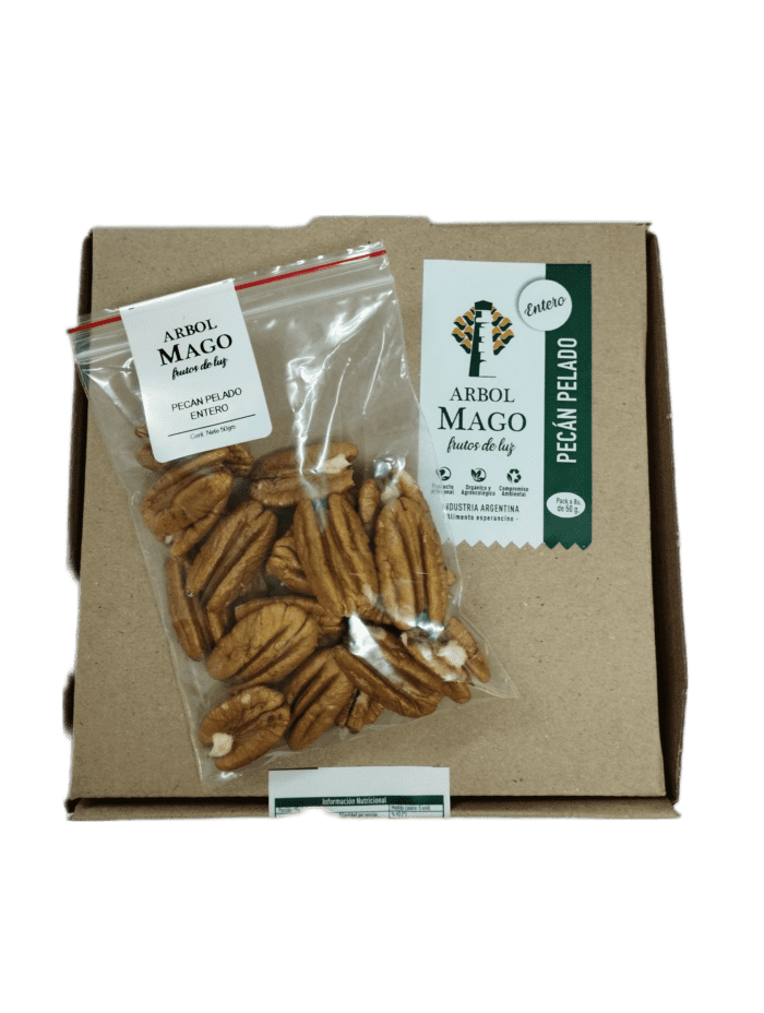 Pecán pelado entero - Bolsita minibreack x50grs x 8 unid. en cajita