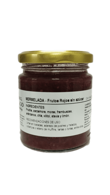 Mermelada de frutas sin azúcar x220cc (frutos rojos y chia)